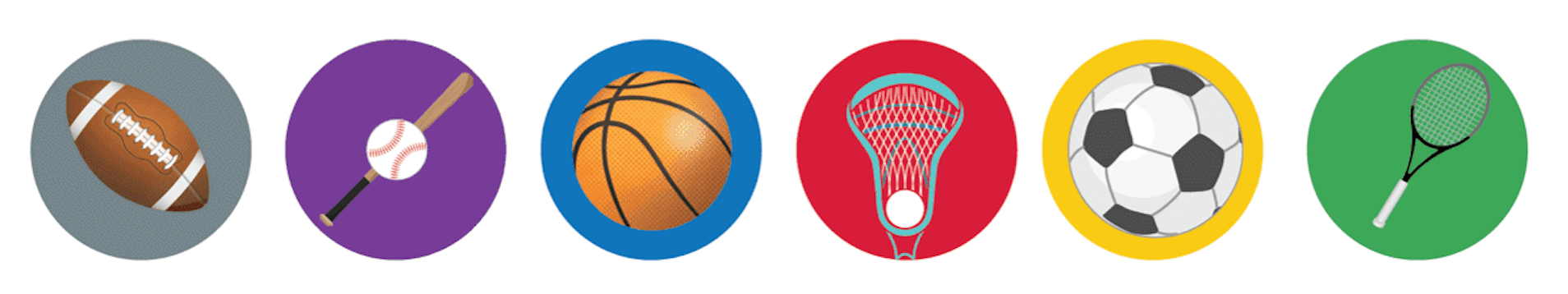 Sport icons football, baseball, basketball, badminton, soccer, tennis